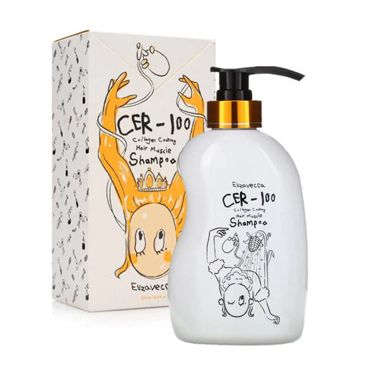 ✨ Shampoo Reparador con Colágeno CER-100 Collagen Coating Hair A+ Muscle Helltornado Shampoo 500ml – Elizavecca